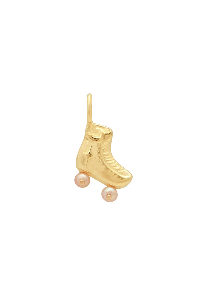 Amazing Vintage Rollerskate shops 14k Yellow Gold Pendant Charm