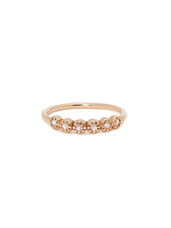 Rose White Diamond Band