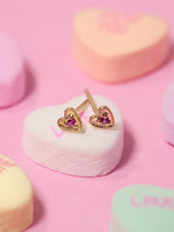 Milgrain Heart Studs