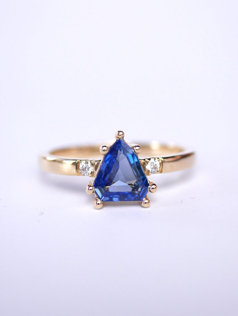 Shield Sapphire Ring