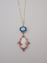 Blue Sapphire Cameo Necklace