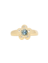 Sapphire Flower Pinky Signet