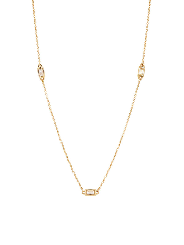 Baguette Station Necklace