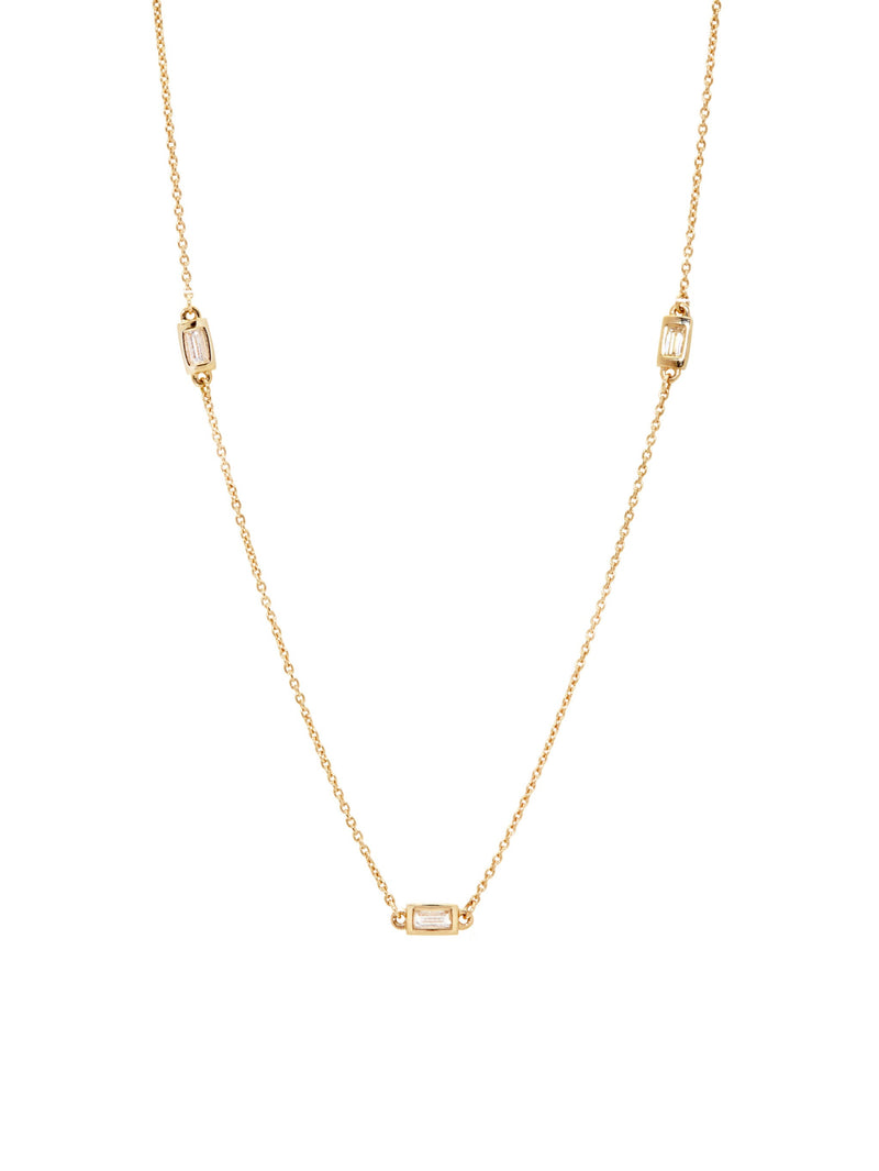 Baguette Station Necklace