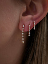 Long Diamond Tennis Earrings