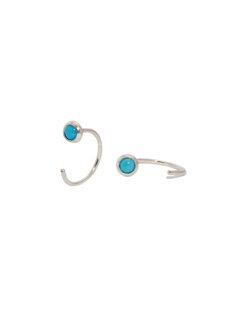 Turquoise Hugger Hoops