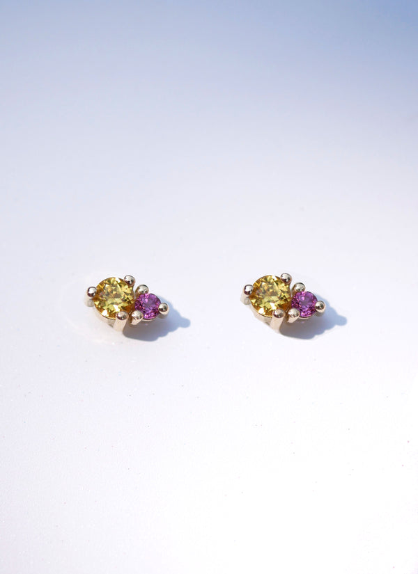 Topaz & Plum Garnet Twinkle Studs