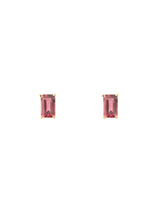 Emerald Cut Garnet Studs