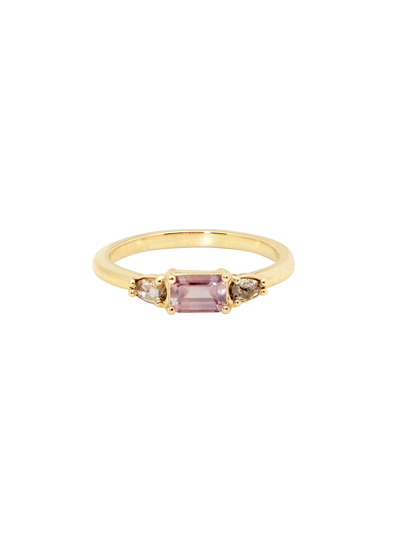 Mauve Sapphire Winged Ring