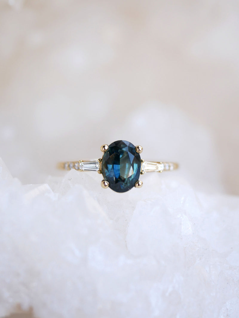 Blue Sapphire Prism Ring