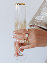 Hexagon Champagne Diamond Signet Ring