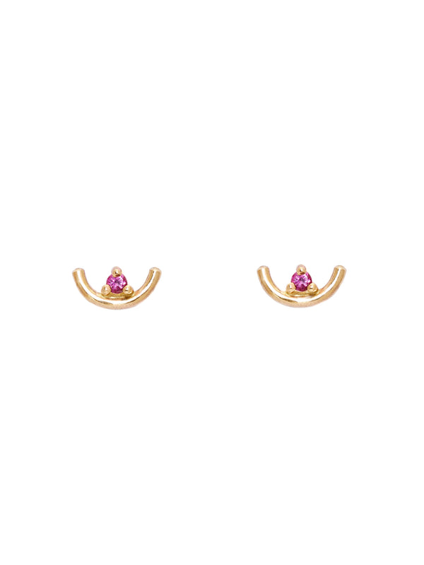 Plum Garnet Arc Studs