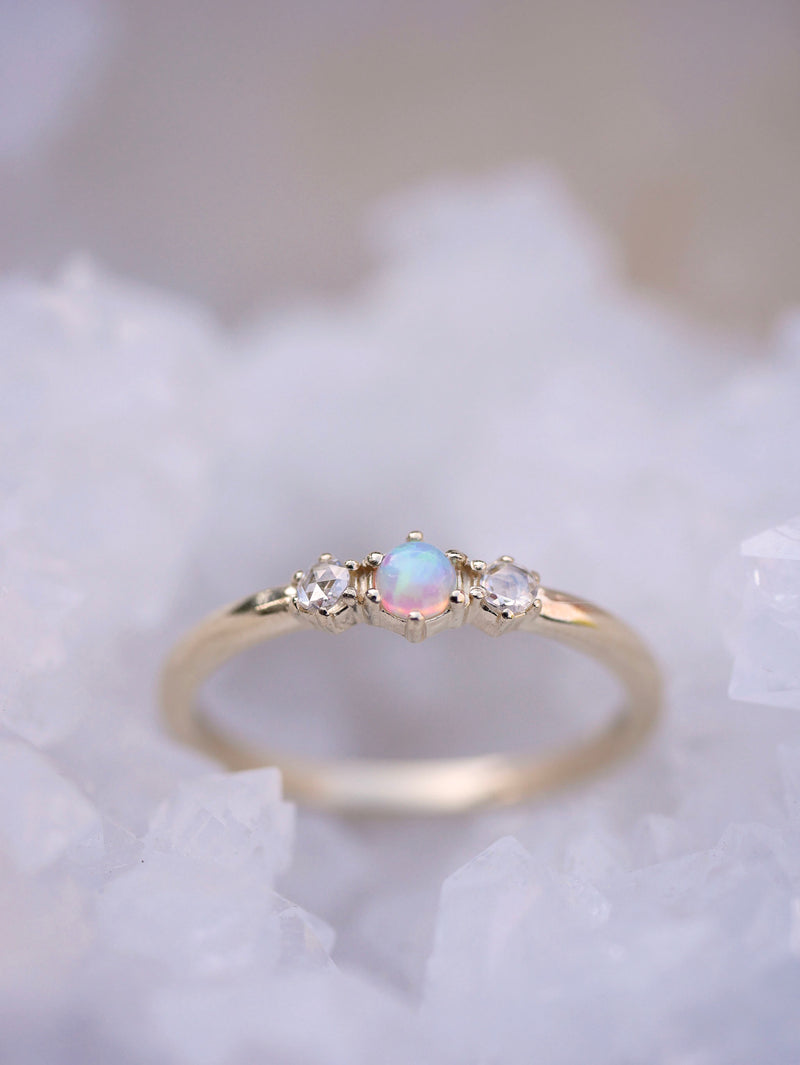 Opal Honeycomb Ring