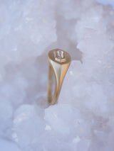 Geo Diamond Signet Ring