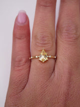Yellow Shield Sapphire Ring