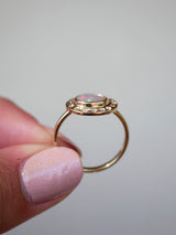 Opal Flush Halo Ring