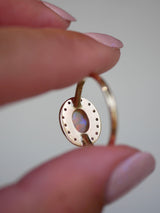 Opal Flush Halo Ring