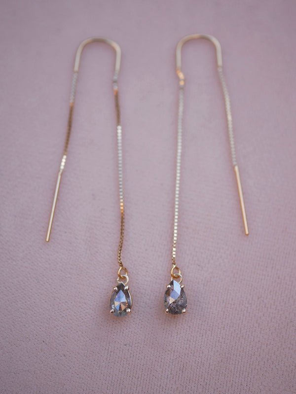 Salt & Pepper Diamond Threaders