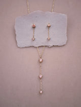 Peach Diamond Chain Studs