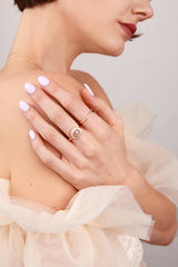 Opal Flush Halo Ring