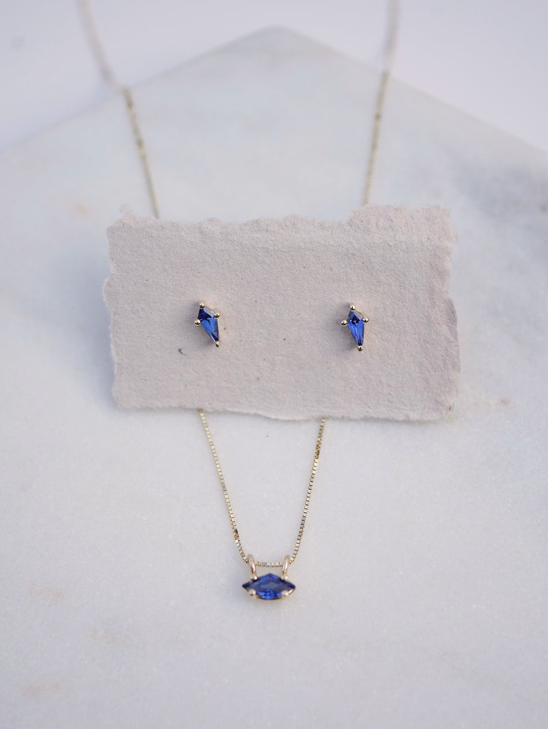 Blue Sapphire Kite Necklace