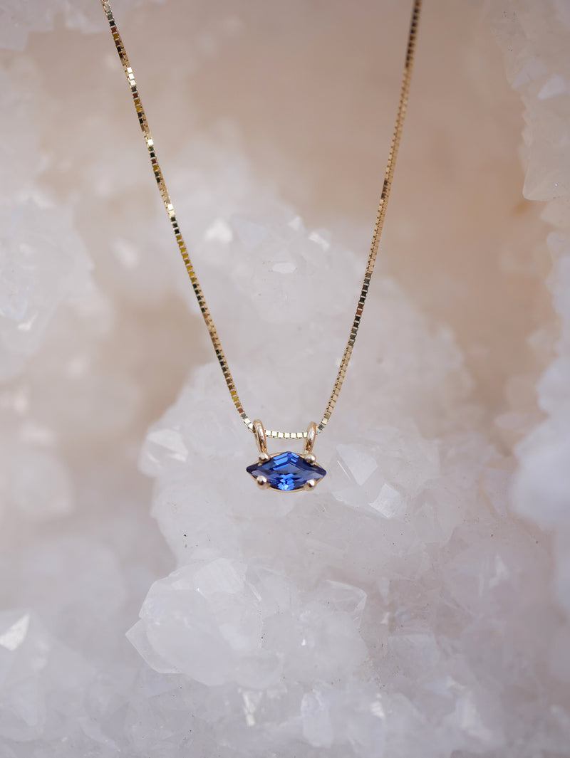 Blue Sapphire Kite Necklace