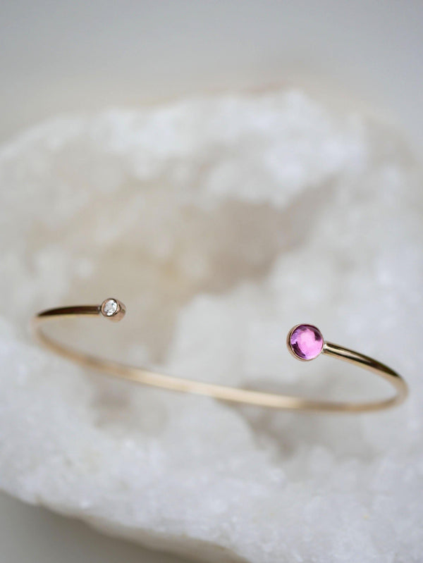Pink and White Sapphire Cuff - Emily Warden Designs Site