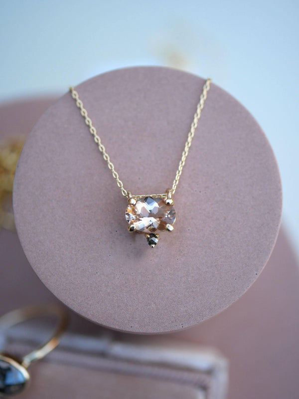 Morganite Diamond Necklace