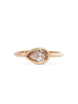 East West Champagne Pear Diamond Ring
