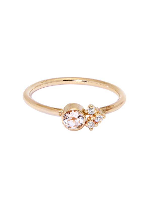 Morganite Cluster Ring