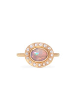Opal Flush Halo Ring