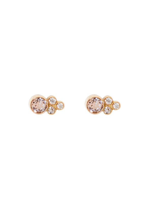 Morganite Cluster Studs