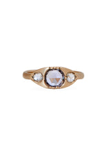 Bead-Set Sapphire & Diamond Ring