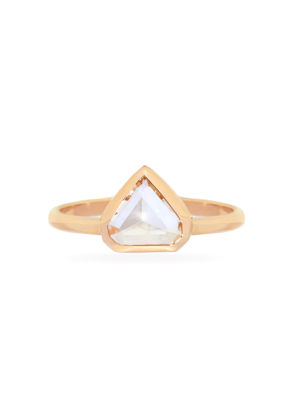 White Sapphire Shield Ring