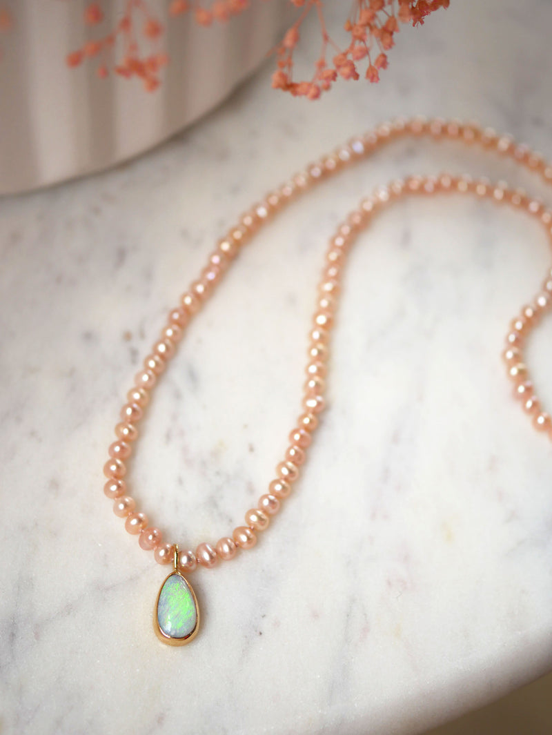 Blush Pearl & Opal Necklace