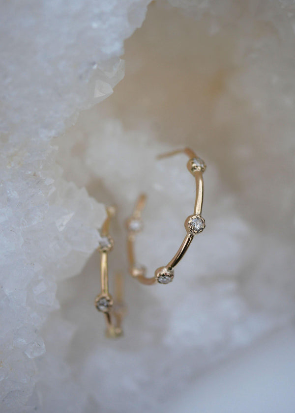 Rose Diamond Hoops - Emily Warden Designs Site