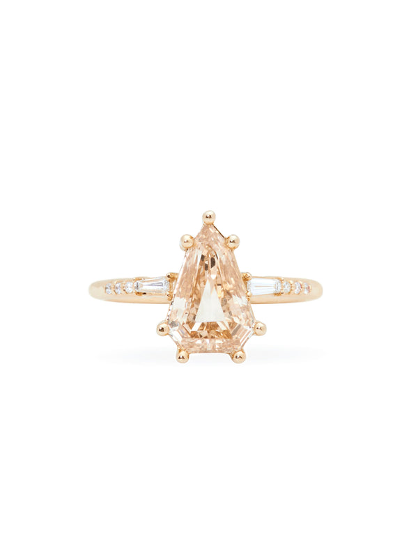 Champagne Diamond Shield Prism Ring