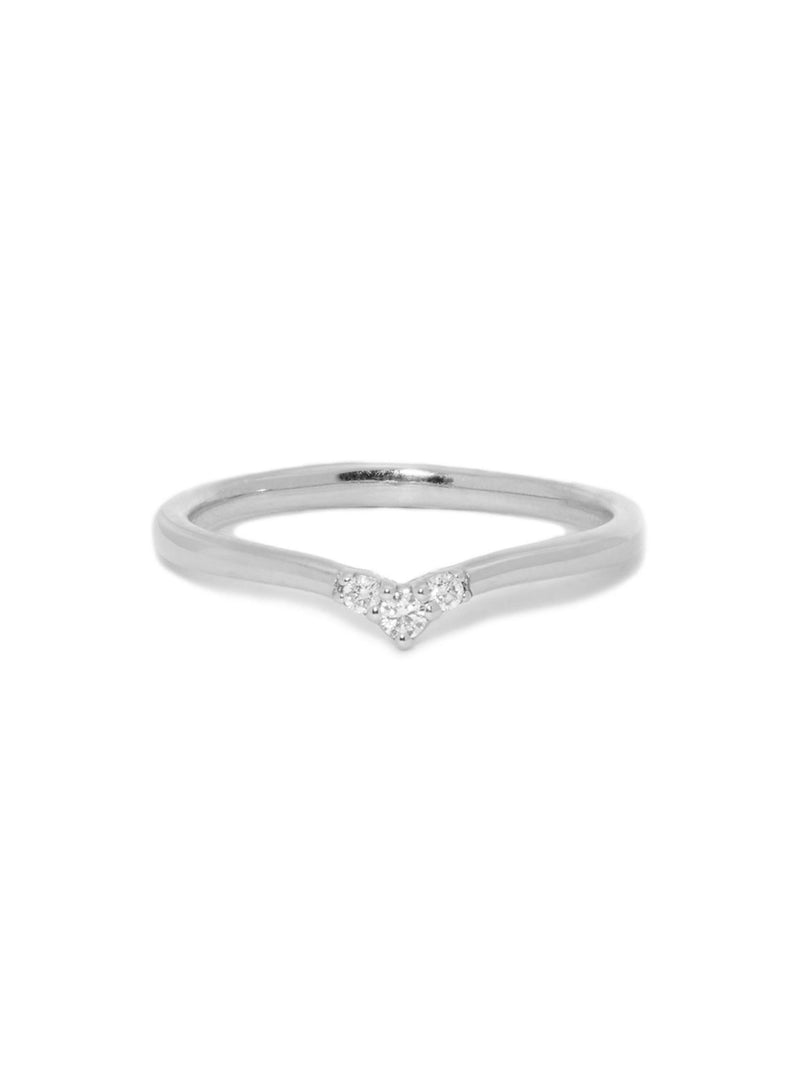Diamond Curved Wedding Ring, 14k Gold Diamond Wishbone Ring,solid Gold  Chevron Ring, Womens V Shaped Ring, Dainty Pave Diamond Ring - Etsy
