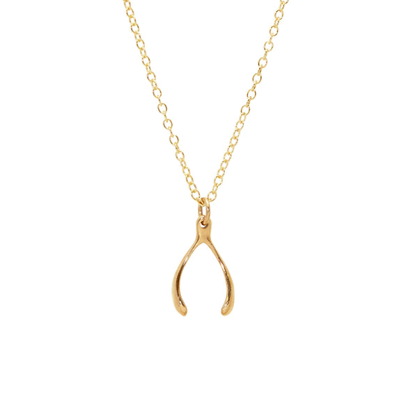 Gold Wishbone Necklace – Laura Holland Jewellery